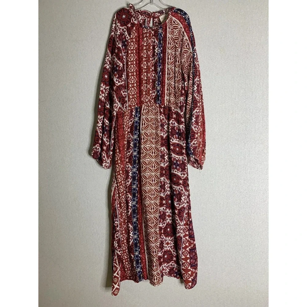 Hayden Girls Maxi Dress Girls XL Red Patchwork Paisley Boho Cottagecore Layering